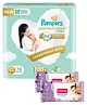 Pampers Premium Care Pants, New Born, Extra Small size baby diapers (NB,XS), 70 count, Softest ever Pampers & Babyhug Soothing Lavender & Chamomile Wipes - 72 Pieces - (Pack of 2)