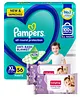 Pampers All round Protection Pants, Extra Large size (XL) 56 Count, Anti Rash diapers, Lotion with Aloe Vera & Babyhug Soothing Lavender & Chamomile Wipes - 72 Pieces - (Pack of 2)