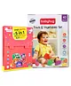 Babyhug 5 In 1 Story & Activity Animal Shape Books Vol 3 Pack of 5 with 40pieces Fruit & Vegetable Set