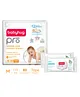 Babyhug Pro Bubble care premium Tape Style Diaper Medium - 80 Pieces & Babyhug Pro pH 55 Moisture Balance Bamboo Wipes - 72 pieces -(Pack of 2)