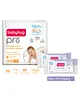 Babyhug Pro Bubble care premium Tape Style Diaper Medium - 80 Pieces & Babyhug Daily Moisturising Milk Wipes - 72 Pieces -(Pack of 2)