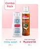 Babyhug Advanced Cold Pressed Extra Virgin Mustard oil 100 ml & Babyhug Daily Head To Toe Milky Wash - 200 ml