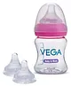 Vega Baby and Mom Tritan Feeding Bottle Wide Neck Pink - 150 ml & Vega Baby Wide Neck Medium Size Nipples Pack of 2 - White