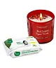 Mother Sparsh Baby Plant Powered Natural Baby Wipes With Cucumber Extract - 60 Pieces and Parkash Candles Premium Crystal Glass Soy Wax Candle Rose Amber