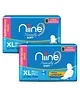 Niine Naturally Soft Ultra Thin XL Sanitary Pads with Free Biodegradable Disposal Bags - 40 Pads - (Pack of 2)