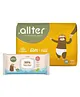 Allter Organic Bamboo Feet Print Taped Diapers For New Born - 34 Pieces and Allter 99% Water Baby Wipes Regular Pack - 72 Pieces