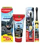 Colgate Baby Kids Batman Battery Powered Electric Toothbrush Extra Soft Bristles - Multicolor & Kids Toothpaste Gentle Protection Batman Bubble Fruit Flavour- 80 g