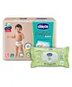 Chicco Comfypro Diaper Pants Large - 26 Pieces & Baby Moments Soft Cleansing Wipes With Flap Cover - 72 Wipes