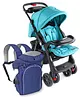 Babyhug Wander Buddy Stroller - Green AND Babyhug Comfort Nest 3 Way Baby Carrier - Navy Blue