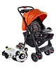 Babyhug Wander Buddy Stroller - Orange & Black AND Babyhug Panda Gyro-Swing Car - Black & White