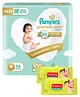 Pampers Premium Care Pant Style Diapers Medium - 54 Pieces & Babyhug Premium Baby Wipes - 80 Pieces (Pack of 2)