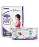 Himalaya Herbal Total Care Baby Pants Style Diapers Extra Large - 54 Pieces & Baby Wipes - 72 Pieces