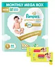 Pampers Premium Care Pant Style Diapers Large Size - 88 Pieces & Babyhug Premium Baby Lemon Wipes - 72 Pieces (Pack of 2 )