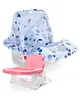 Babyhug Spring 5 in 1 Carry Cot Cum Rocker With Mosquito Net - Blue AND Babyhug Raise Me Up Baby Booster Seat With Adjustable Food Tray & 3 Point Safety Harness - Pink White