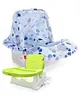 Babyhug Spring 5 in 1 Carry Cot Cum Rocker With Mosquito Net - Blue AND Babyhug Raise Me Up Baby Booster Seat With Adjustable Food Tray & 3 Point Safety Harness - Green White