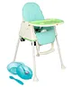 Babyhug 3 in 1 Comfy High Chair - Green AND Babyhug Feeding Bowl With Spoon - Turquoise Green