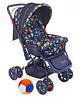 Babyhug Cosy Cosmo Stroller With Reversible Handle & Back Pocket - Navy Blue AND Babyhug Soft Ball Multicolor - 36 cm