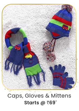 Caps, Gloves & Mittens - Starts at Rs. 69*