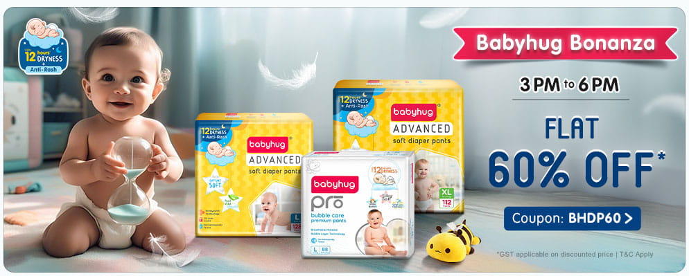 Avail 60% Discount on Babyhug Diapers