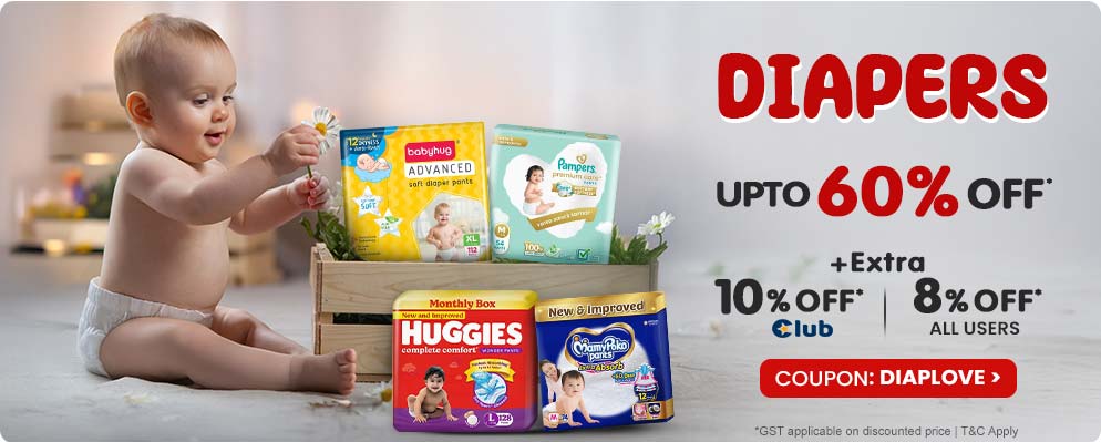 Get Extra 10% Discount on Babycare Diapers