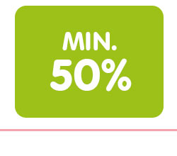 Min. 50% Min. 50%