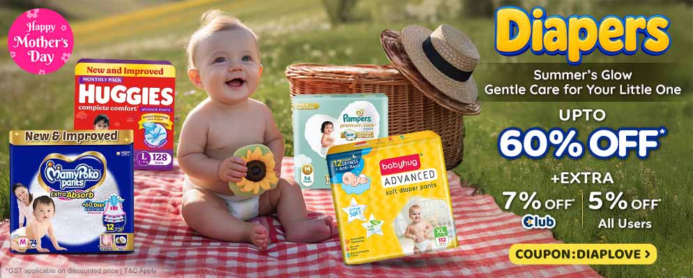 Firstcry - Avail Extra 7% OFF on Kids Diapers