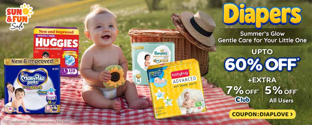 Get Additional 7% OFF on Kids Diapers