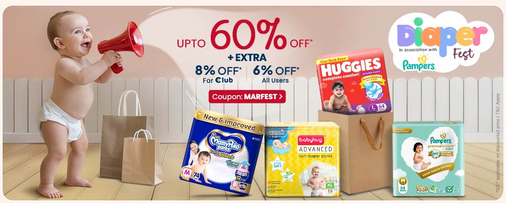 Get Additional 8% Discount on Baby Diapers