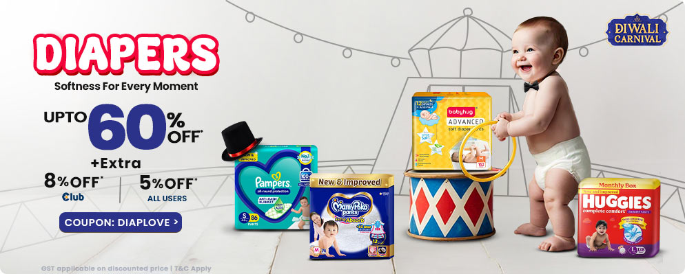 Get Up to 68% Discount on Select Diapers Collection