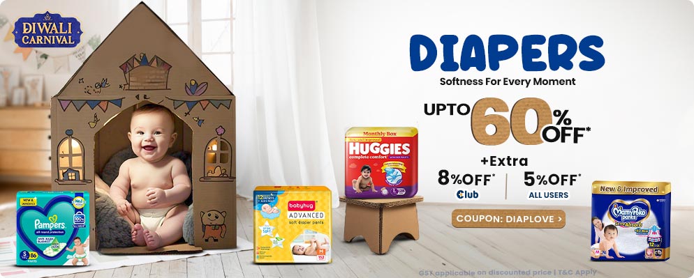 Get Up To 60% off + Additional 8% off on Kids Diapers