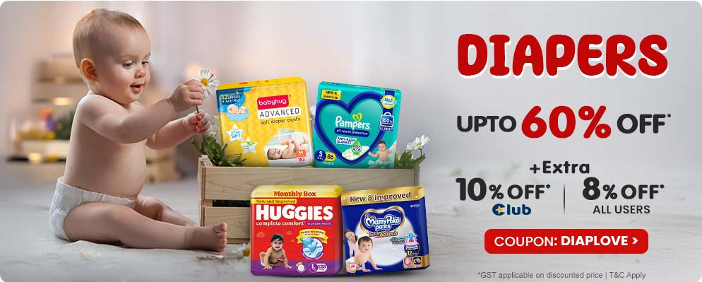 Firstcry - Additional 8% off on Baby Diapers