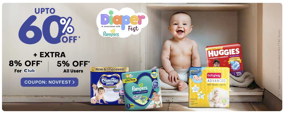 Additional Up To 8% OFF on Baby Diapers