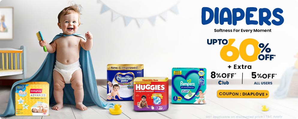 Extra 8% Off on Baby Diapers, Wipes and more