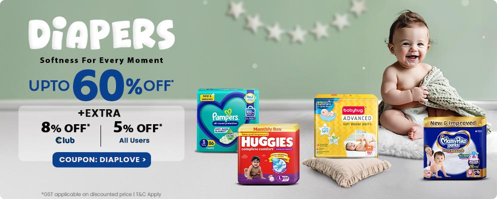 Get Extra 8% Off on Baby Diapers