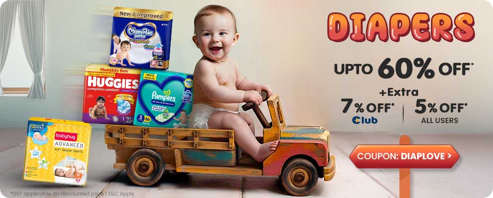 Get Additional 7% Discount on Baby Diapers