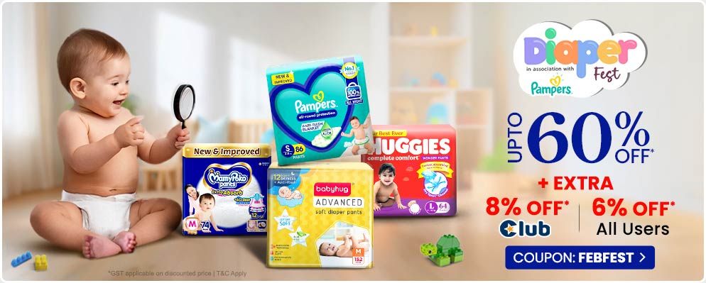 Extra 8% discount on Kids Diapers