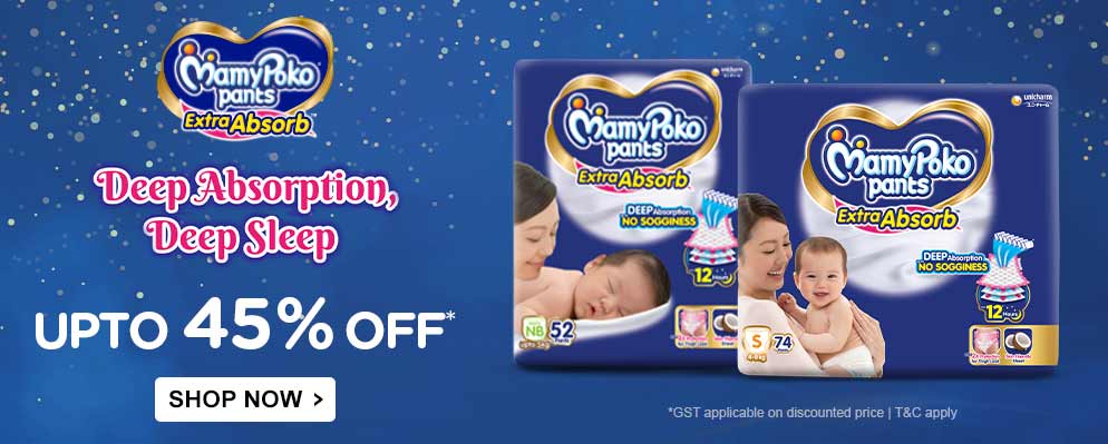 Get Upto 45% Discount on MamyPoko Pants Diapering Products