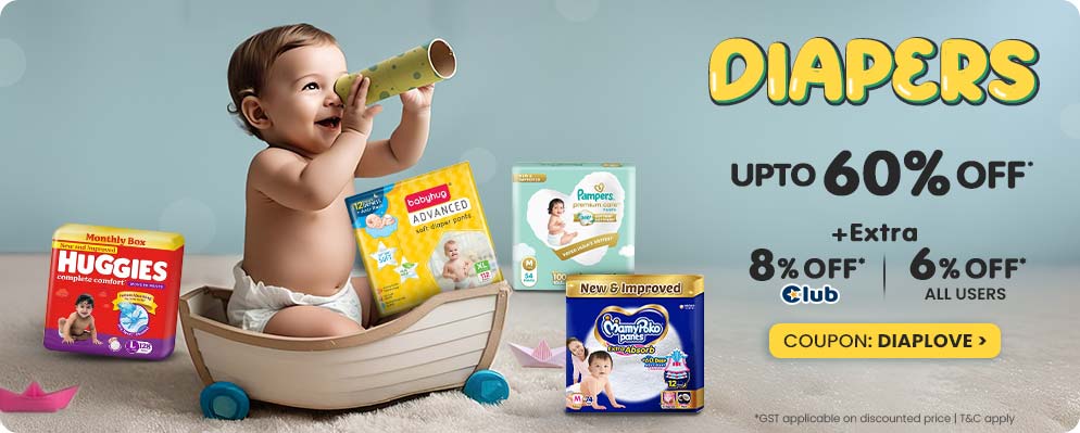 Extra 6% OFF on Baby Diapers