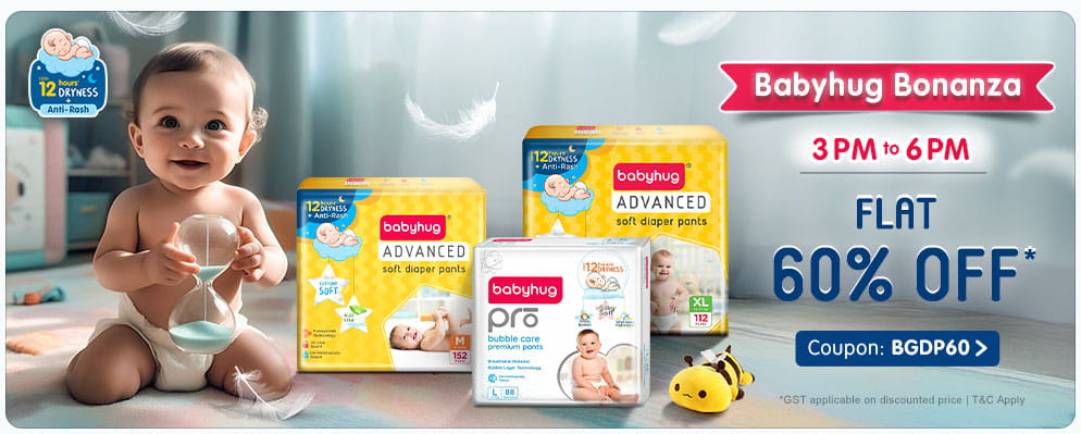 Flat 60% Discount on Babyhug Diapers