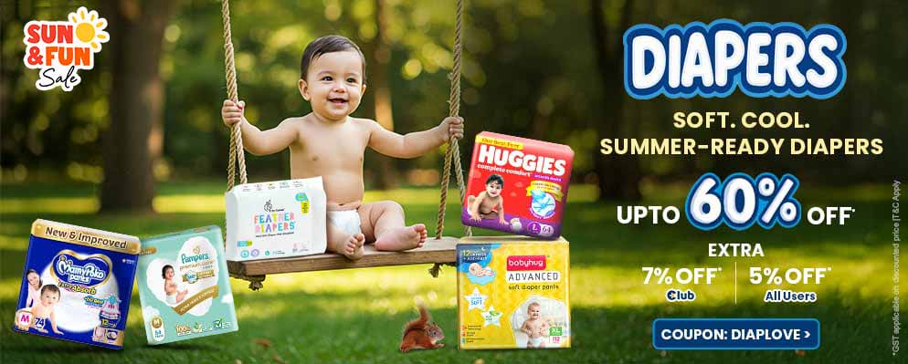 Avail Additional 7% off on Kids Diapers