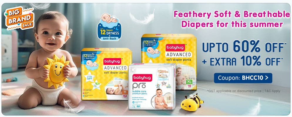 Firstcry - Big Brand Sale - Avail Up To 60% discount + Additional 10% discount on Babyhug Diapers