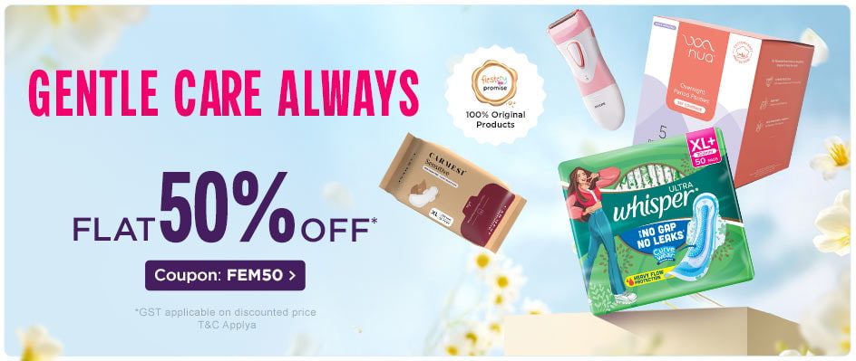 Get Flat 50% Discount on Select Women's Personal Care Products