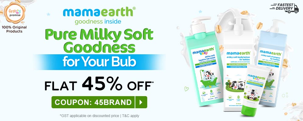 Get Flat 45% OFF on Mamaearth Baby Care Products