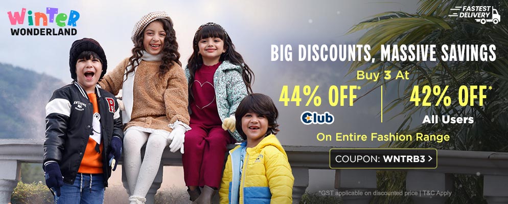 Get upto 44% off on kids fashion