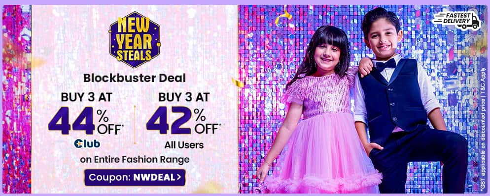 Buy 3 Get 42% discount on Kids Fashion