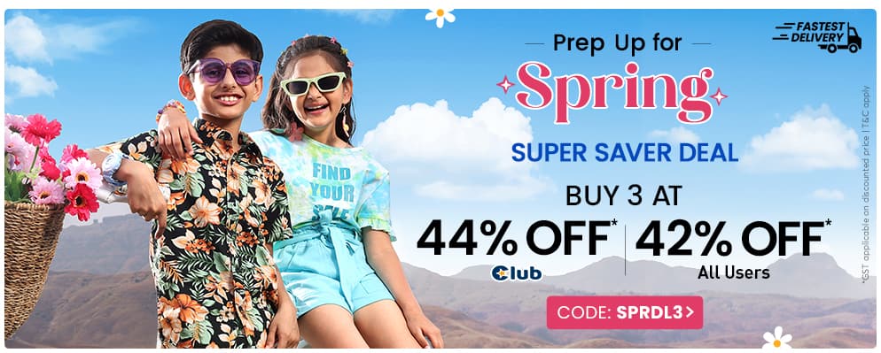 Buy 3 Get Upto 44% Off on Kids Fashion Wear