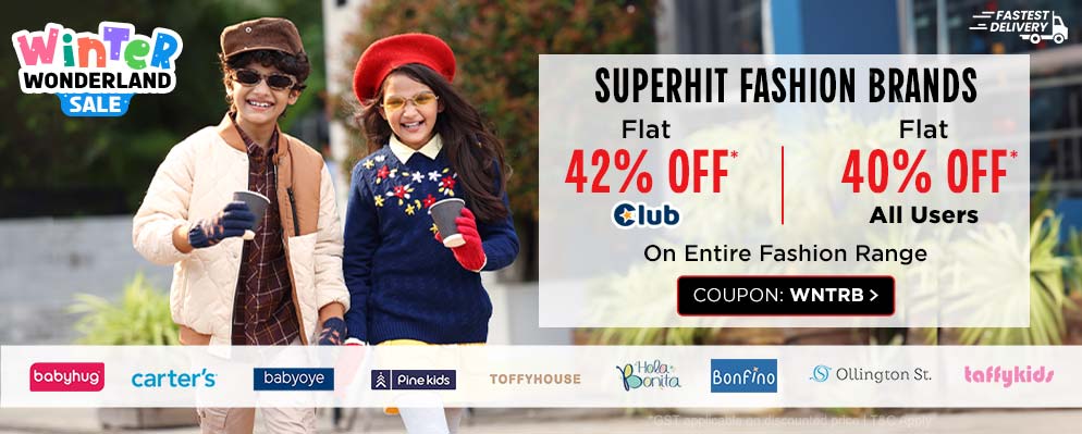 Get 40% discount on Kids Fashion Range