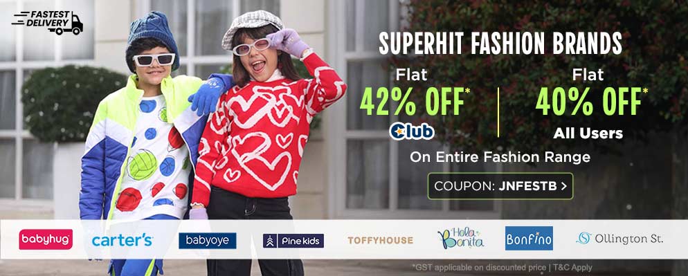 Get Up to 42% discount on Kids Fashion