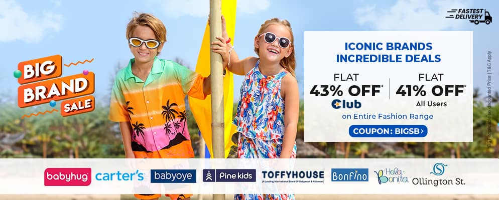 Big Brand Sale – Avail Flat 41% discount on Trending Kids Apparels
