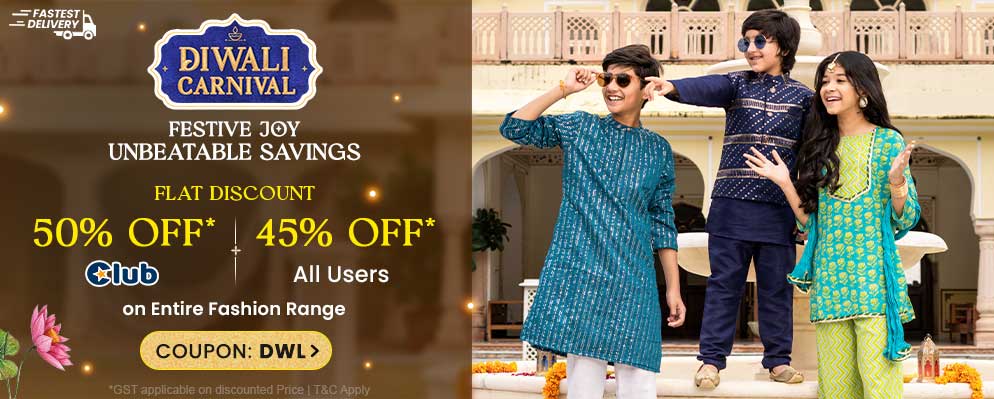 Diwali Carnival – Get 45% discount on Best Selling Kid's Fashion Range